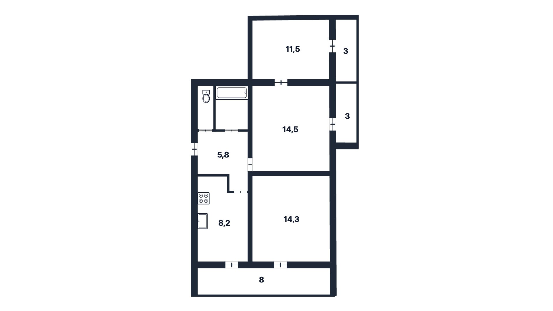 3-к квартира 66 м² 12/13 эт., Артиллерийская — фото 33